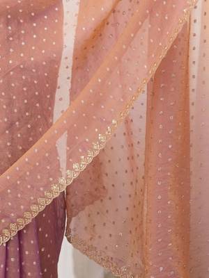 Lavender embellished poly georgette designer saree 5