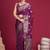 Purple ethnic motifs zari silk blend handloom banarasi saree