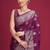Purple ethnic motifs zari silk blend handloom banarasi saree