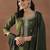 women floral embroidered regular sequinned kurta with trousers & with dupatta