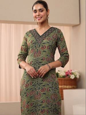 women floral printed regular kurta with palazzos & with dupatta 6