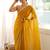 Yellow embellished embroidered poly georgette designer saree