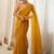 Yellow embellished embroidered poly georgette designer saree