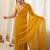 Yellow embellished embroidered poly georgette designer saree