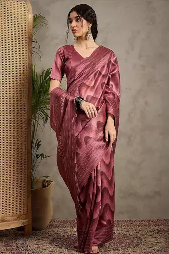 Rose kantha work silk cotton tussar saree