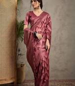 Rose kantha work silk cotton tussar saree
