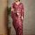 Rose kantha work silk cotton tussar saree