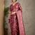 Rose kantha work silk cotton tussar saree