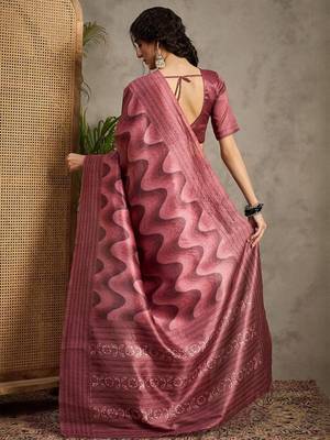 Rose kantha work silk cotton tussar saree 3
