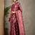 Rose kantha work silk cotton tussar saree