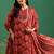 women ethnic motifs printed regular thread work kurta with trousers & with dupatta