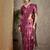 Magenta kantha work silk cotton tussar saree
