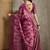 Magenta kantha work silk cotton tussar saree