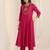 floral yoke design thread work a-line kurta with trousers & dupatta