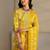 libas yellow floral printed straight suit set with dupatta