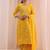 women ethnic motifs printed regular mirror work kurta with trousers & with dupatta