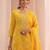 women ethnic motifs printed regular mirror work kurta with trousers & with dupatta
