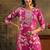 rani pink floral printed cotton blend straight suit set