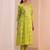 women ethnic motifs printed regular mirror work kurta with trousers & with dupatta
