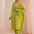 women ethnic motifs printed regular mirror work kurta with trousers & with dupatta