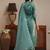 libas blue yoke design tissue straight suit set