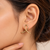 Gold-tone ribbon loop stud earrings, anti-tarnish jewellery