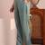 libas blue yoke design tissue straight suit set