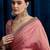 Pink embroidered beads and stones tissue saree