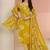 mustard bandhani printed cotton blend straight suit set