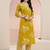 mustard bandhani printed cotton blend straight suit set