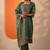 women ethnic motifs embroidered regular thread work kurta with trousers & with dupatta