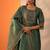 women ethnic motifs embroidered regular thread work kurta with trousers & with dupatta