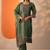 women ethnic motifs embroidered regular thread work kurta with trousers & with dupatta