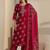 women ethnic motifs printed regular thread work kurta with sharara & with dupatta