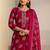 women ethnic motifs printed regular thread work kurta with sharara & with dupatta