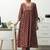 women ethnic motifs printed empire mirror work kurta with trousers