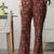 women ethnic motifs printed empire mirror work kurta with trousers