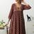 women ethnic motifs printed empire mirror work kurta with trousers