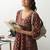 women ethnic motifs printed empire mirror work kurta with trousers