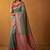 Teal woven design zari silk blend designer banarasi saree