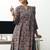 women ethnic motifs printed regular cotton blend kurta with trousers & with dupatta