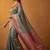 Teal woven design zari silk blend designer banarasi saree