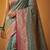 Teal woven design zari silk blend designer banarasi saree