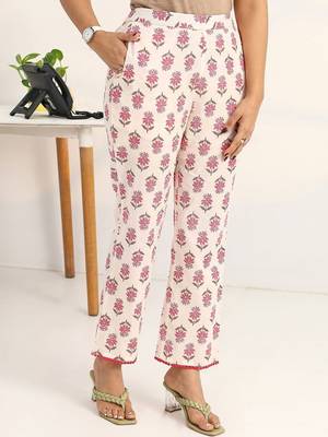 women floral printed regular cotton blend kurta with trousers & with dupatta 7
