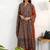 women ethnic motifs printed regular cotton blend kurta with trousers & with dupatta