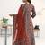women ethnic motifs printed regular cotton blend kurta with trousers & with dupatta