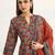 women ethnic motifs printed regular cotton blend kurta with trousers & with dupatta