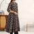 women ethnic motifs printed regular cotton blend kurta with trousers & with dupatta