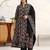women ethnic motifs printed regular cotton blend kurta with trousers & with dupatta