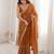 Brown bronze tissue ethnic embellished festive wear matching blouse sarees